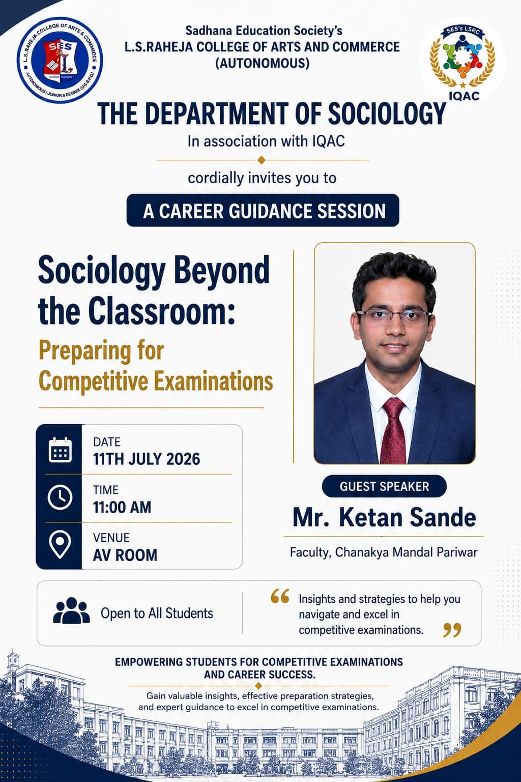 Career Guidance Sociology Beyond the Classroom 11th July 2026