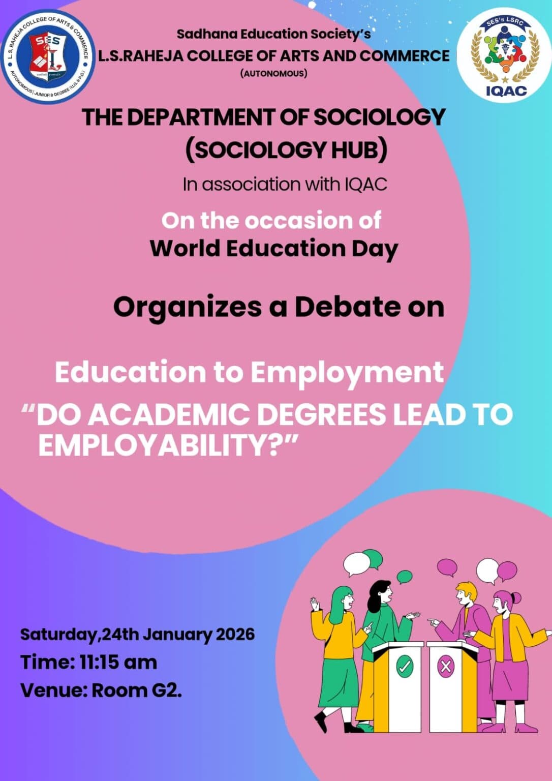 Debate on Education to Employment